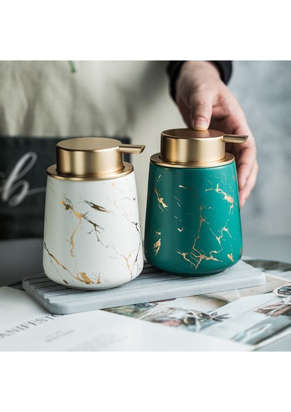 Beyaz Stil 400 ml Seramik Losyon Sabun Şişesi 400 ml Sabun Pompası Dispenserleri ve Jel El Dezenfektanı Kabı Duş Köpüğü Seti Banyo Aksesuarları Seti (Yurt Dışından) indirimleri