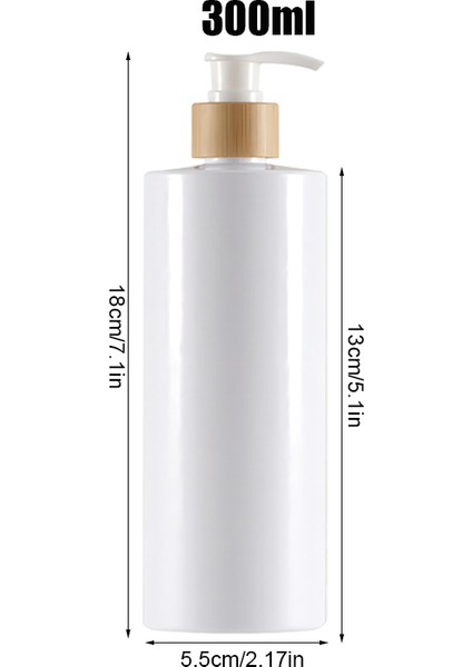 300ML-BEYAZ Stil Bambu Pompa Sabunluk Mutfak Banyo Için El Bulaşık Sabunu Şampuan Kremi Vücut Yıkama Dispenseri Su Geçirmez Etiketler ile (Yurt Dışından)