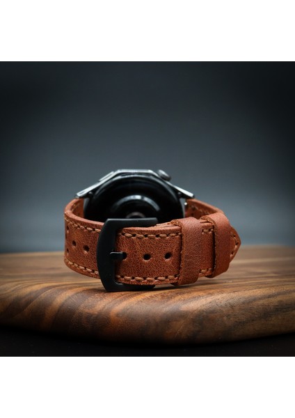 Huawei Watch Gt Uyumlu Ultimate Delikli Kahverengi 22MM Saat Kordonu fiyatları