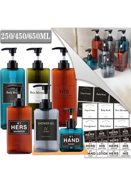 Gri Tarzı 800 ml Banyo Sabunluk Şişesi Büyük Kapasiteli Doldurulabilir Kare Losyon Dispenseri Şampuan Vücut Yıkama Şişesi ml (Yurt Dışından) fiyatları