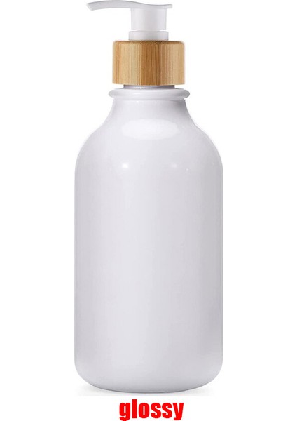 A-Beyaz-Parlak Stil 300 ml Şampuan Sabunluk Şişe Kozmetik Losyon El Dezenfektanı Şampuan Kabı Vücut Yıkama Şişesi Mat Boş Dolum Şişesi (Yurt Dışından)