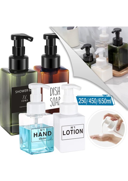Tepsi Tarzı 650ML Köpük Sabunluk Banyo Köpük Şişe El Sabunu Kirpik Temizleyici Şampuan Doldurulabilir Şişe Seyahat Depolama Şişesi (Yurt Dışından) fiyatları