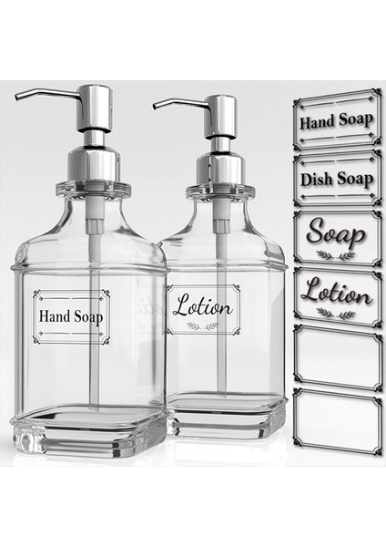 300 ml Tarzı ml Sabunluk Yüksek Li Antika Kalın Şeffaf Cam El Sabunu Dispenseri Paslanmaz Çelik Pompa Banyo Şişeleri Aracı (Yurt Dışından) fiyatları