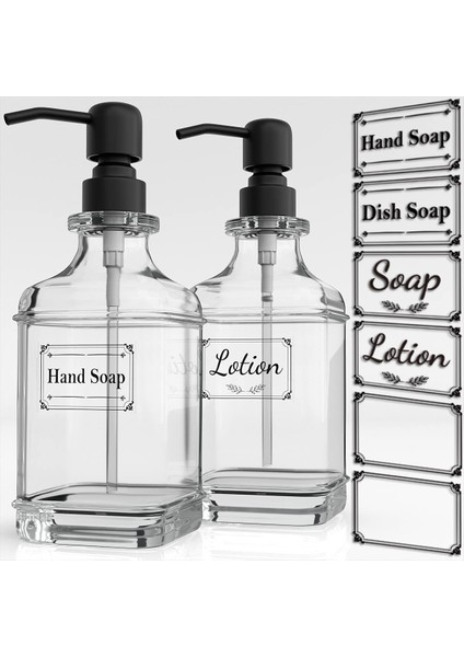 300 ml Tarzı ml Sabunluk Yüksek Li Antika Kalın Şeffaf Cam El Sabunu Dispenseri Paslanmaz Çelik Pompa Banyo Şişeleri Aracı (Yurt Dışından) indirimleri