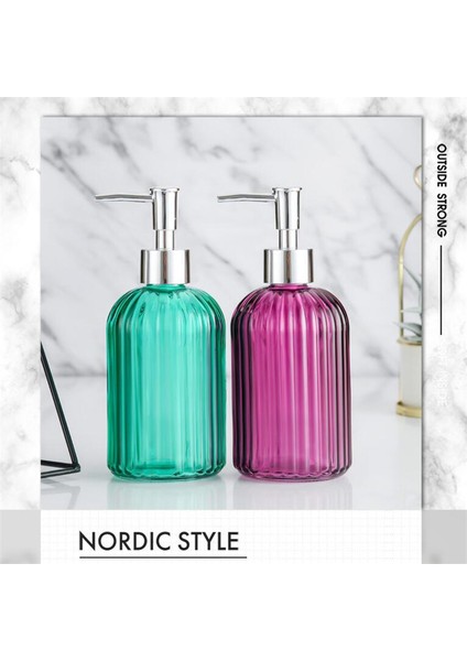 Pembe Tarzı 400ML Yüksek Li Büyük 400 ml Manuel Sabunluk Şeffaf Cam El Dezenfektanı Şişe Kapları Basın Boş Şişeler Banyo#gh (Yurt Dışından) indirimleri