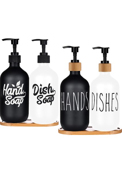 Fildişi Tarzı 500 ml Mat Siyah Bulaşık Sabunu El Sabunu Şişesi Mutfak Sabunluk Bambu Ahşap Pompa Doldurulabilir Şişe Banyo Aksesuarları (Yurt Dışından) fırsatları