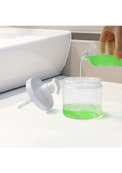 Beyaz Stil 500 ml Şeffaf Şişe Sıvı Konteyner Sabunluk Şampuan Losyon Duş Jeli Köpük Pompa Şişeleri Geniş Ağız El Yıkama Şişesi (Yurt Dışından) indirimleri