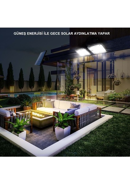 Sz Master Güneş Enerjili Solar Lamba 20W 120 Bahçe Sokak Lamba Aydınlatması