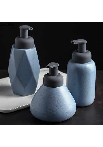 SIYAH-400ML Tarzı Seramik Köpük Sabunluk Şişesi Mutfak El Dezenfektanı Şişesi Şampuan Vücut Yıkama Losyonu Şişesi Oteller Için Özelleştirilebilir Logo (Yurt Dışından)