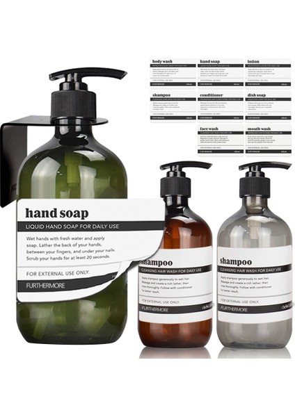 C Tarzı Şampuan Dispenseri Şişesi Duvara Monte Pompa Şişe Tutucu Banyo Su Geçirmez Etiketli 500ML Boş Şişe (Yurt Dışından) fiyatları