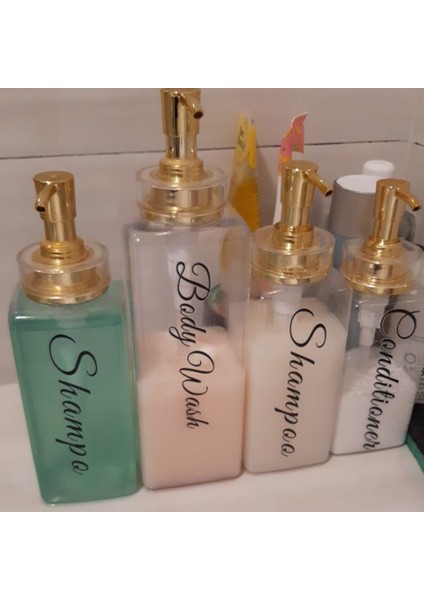 Net Stil Duş Sabunluk Şişe Banyo Şampuanı Kremi Vücut Yıkama Şişesi Ev Dekor Için Çıkarılabilir Su Geçirmez Etiketler ile (Yurt Dışından) fırsatları