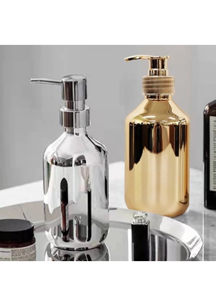 Altın Tarzı 300 ml Banyo El Sabunu Dispenserleri Mutfak Altın Krom Plastik Losyon Şampuan Şişeleri Paslanmaya Dayanıklı Boston Yuvarlak Duş Jeli Konteyner (Yurt Dışından) fiyatları