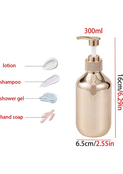 Altın Tarzı 300 ml Banyo El Sabunu Dispenserleri Mutfak Altın Krom Plastik Losyon Şampuan Şişeleri Paslanmaya Dayanıklı Boston Yuvarlak Duş Jeli Konteyner (Yurt Dışından) modelleri