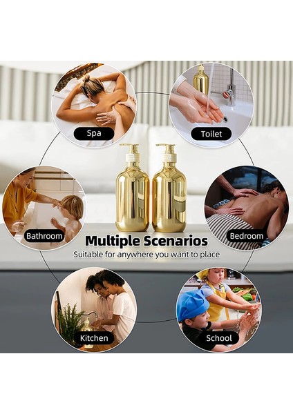 Altın Tarzı 300 ml Banyo El Sabunu Dispenserleri Mutfak Altın Krom Plastik Losyon Şampuan Şişeleri Paslanmaya Dayanıklı Boston Yuvarlak Duş Jeli Konteyner (Yurt Dışından) fırsatları