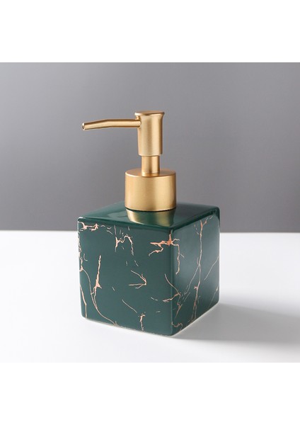 Yeşil Tarzı Mermer Doku Kare Taşınabilir Sabunluk Banyo Malzemeleri Şampuan Boş Şişe Altın Presleme Kafası El Temizleyici Şişe (Yurt Dışından)