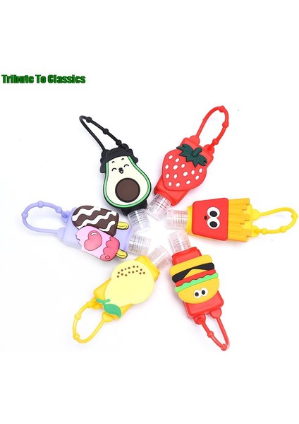 1e Tarzı 1x Sevimli Renkli Meyve Gıda Silikon Mini El Temizleyici Tutucu Seyahat Taşınabilir Jel Tutucu Asılabilir Sıvı Dağıtıcı Kapları (Yurt Dışından) fiyatları