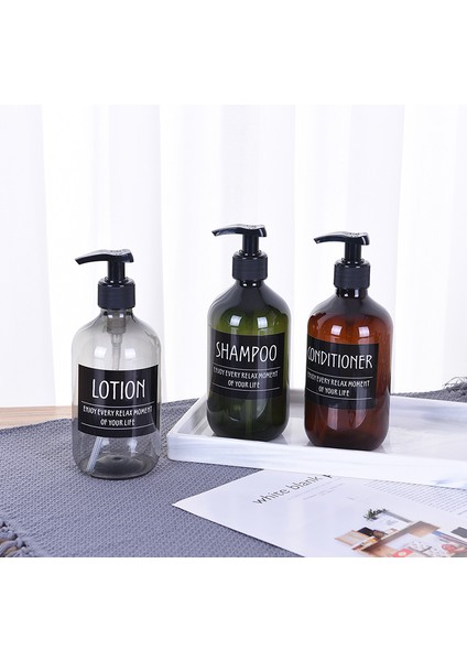 C Tarzı 3 Paket Sabunluk Şişeleri Banyo Için Büyük Kapasiteli Şampuan Duş Jeli Şişeleri Doldurulabilir Losyon Kabı Etiketli (Yurt Dışından) modelleri