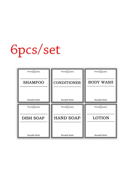 Yeşil Stil 300 ml ml Banyo Sabunluk Şişesi Şampuan ve Duş Jeli Dağıtıcı Doldurulabilir Pres Losyon Şişesi Su Geçirmez Etiketler (Yurt Dışından)