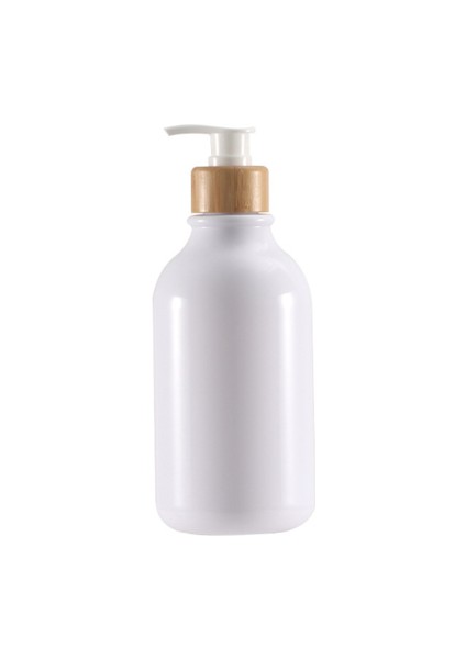 Beyaz Stil 500 ml ml Sabunluk Şişe Bambu Pompa Banyo Taşınabilir Sabun Şişesi Şampuan Duş Jeli Doldurulabilir Şişe Su Geçirmez Etiket (Yurt Dışından)