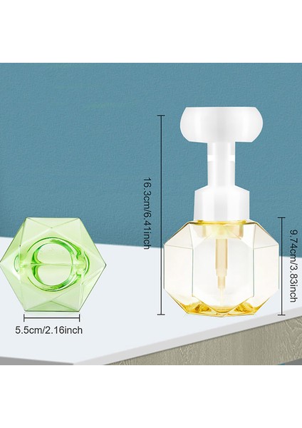 Sarı Stil Çiçek Sabunluk Köpük Pompa Şişesi Mutfak Plastik Doldurulabilir Kaplar Kozmetik Yüz Temizleyici Şampuan Duş 300 ml (Yurt Dışından)