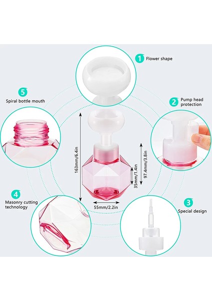 Sarı Stil Çiçek Sabunluk Köpük Pompa Şişesi Mutfak Plastik Doldurulabilir Kaplar Kozmetik Yüz Temizleyici Şampuan Duş 300 ml (Yurt Dışından) modelleri