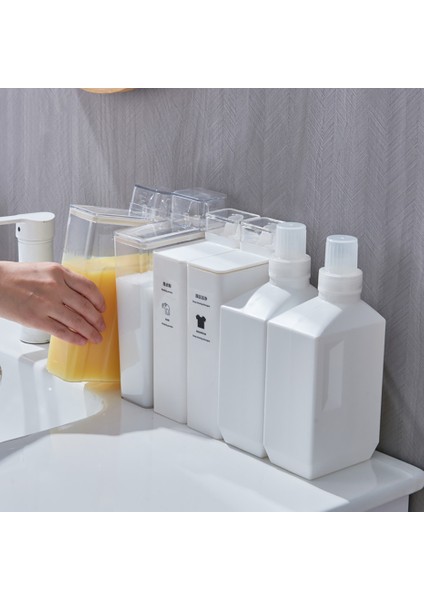 B Tarzı Doldurulabilir Çamaşır Sabunu Dağıtıcı Boş Kaplar Çamaşır Tozu Deterjanı Yumuşatıcı Şişesi Çamaşır Boncuk Saklama Kutusu (Yurt Dışından) modelleri