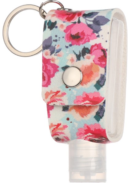 Şakayık Tarzı 30 ml El Temizleyici Şişe Taşınabilir Anahtarlık Tutucu Seyahat Yeniden Kullanılabilir Şişe El Yıkama Jeli Anahtarlık Taşıyıcı ile Alt Şişeleme (Yurt Dışından)