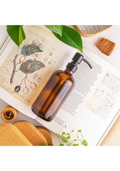 C Tarzı 500 ml Kalın Amber Sabunluk Cam Kavanoz Etiketli Mat Siyah Paslanmaz Çelik Pompa Esansiyel Yağı Losyon Sabun Şişesi ml (Yurt Dışından) fırsatları