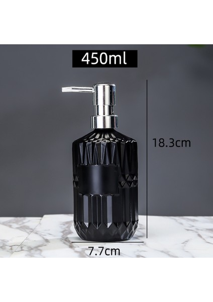 E Tarzı 450ML Cam Losyon Şişesi Manuel Pres Sabunluk Şişesi Doldurulabilir Duş Jeli Şampuan Konteyner Şişeleri Banyo Mutfak Için (Yurt Dışından)