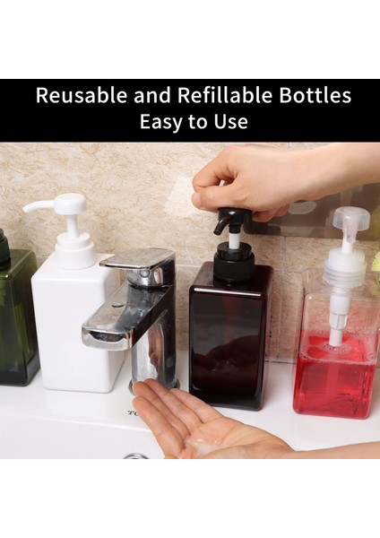 Şeffaf Stil 250 ml Seyahat Boş Losyon Pompa Şişesi Banyo Doldurulabilir Kare Plastik Dağıtıcı Uçucu Yağ Sabunu Losyon Şampuan Kremi (Yurt Dışından) indirimleri