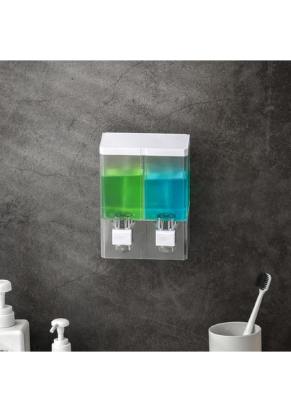 500 ml Tarzı ml Şeffaf Sabunluk Duvara Monte Çift Kafa Banyo Dezenfektanı Şampuan Duş Jeli Kabı (Yurt Dışından) fiyatları