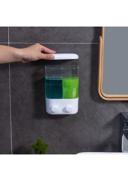 Tek Stil Sıvı Sabunluk Banyo Duvara Monte Duş Şampuan Şişesi Losyon Kabı Tutucu Gözenek Deliği Olmadan Ücretsiz Şeffaf (Yurt Dışından) modelleri