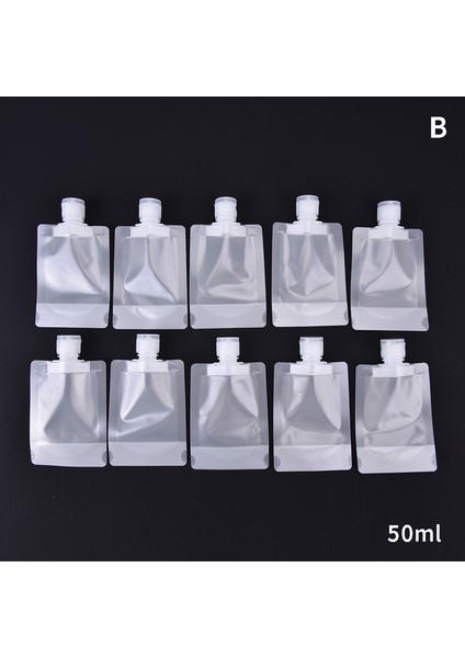 B Tarzı 10X Şeffaf Kapaklı Ambalaj Çantası Plastik Ayakta Duran Torba Kese Taşınabilir Seyahat Sıvı Makyaj Paketi Çantası 30ML 50ML 90ML 100ML (Yurt Dışından)
