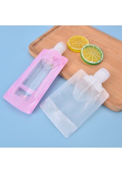 B Tarzı 10X Şeffaf Kapaklı Ambalaj Çantası Plastik Ayakta Duran Torba Kese Taşınabilir Seyahat Sıvı Makyaj Paketi Çantası 30ML 50ML 90ML 100ML (Yurt Dışından) modelleri