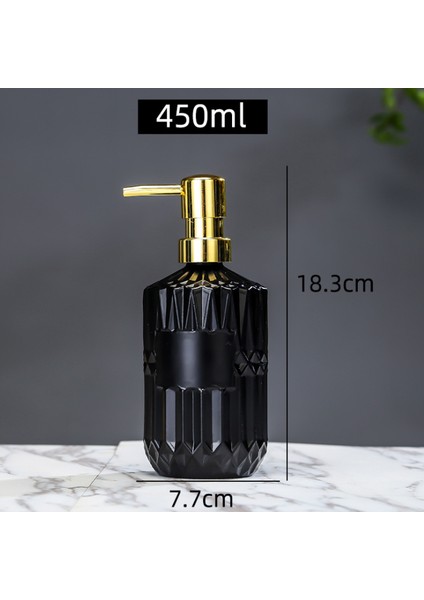 Bir Stil 450ML Cam Losyon Şişesi Manuel Pres Sabunluk Şişesi Doldurulabilir Duş Jeli Şampuan Konteyner Şişeleri Banyo Mutfak Için (Yurt Dışından)