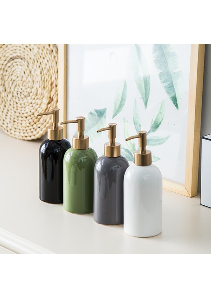 Siyah Stil 420 ml Basit Seramik Sıvı Sabunluk Pompalı Şişe Banyo Ev Dekorasyon Banyo Aksesuarları (Yurt Dışından)
