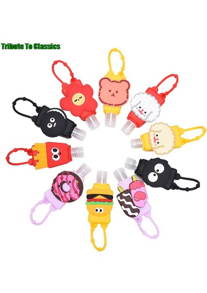 Beyaz Stil Komik Sevimli Silikon Mini El Temizleyici Tutucu 1 Adet Seyahat Taşınabilir Güvenli Jel Tutucu Asılabilir Sıvı Sabunluk Kapları (Yurt Dışından) modelleri