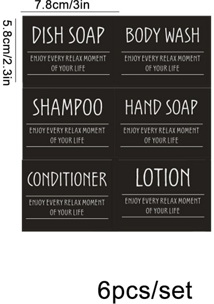 C-Siyah Tarzı Oap Şişeleri Etiket Etiket Su Geçirmez Sabunluk Çıkartmalar Çıkarılabilir Şampuan Vücut Yıkama Kremi Etiketleri Özelleştirilmiş (Yurt Dışından)