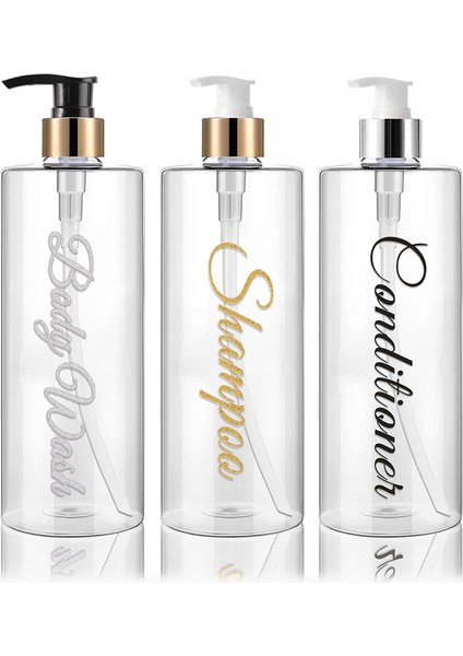 F Tarzı Pompa Şişesi Şeffaf Sabunluk Doldurulabilir Banyo Şampuanı Saç Kremi Vücut Yıkama Su Geçirmez Etiketli Alt Şişeleme (Yurt Dışından) fiyatları