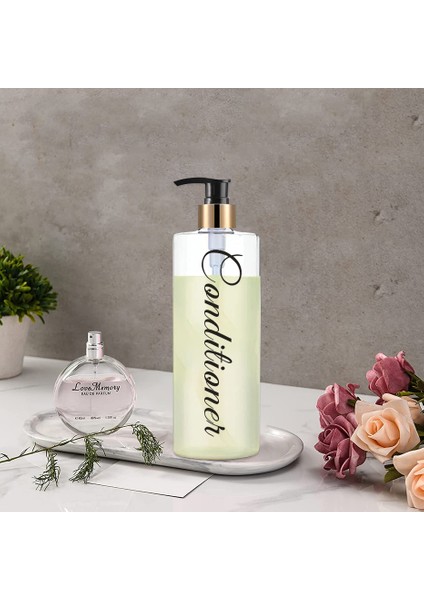 F Tarzı Pompa Şişesi Şeffaf Sabunluk Doldurulabilir Banyo Şampuanı Saç Kremi Vücut Yıkama Su Geçirmez Etiketli Alt Şişeleme (Yurt Dışından) modelleri