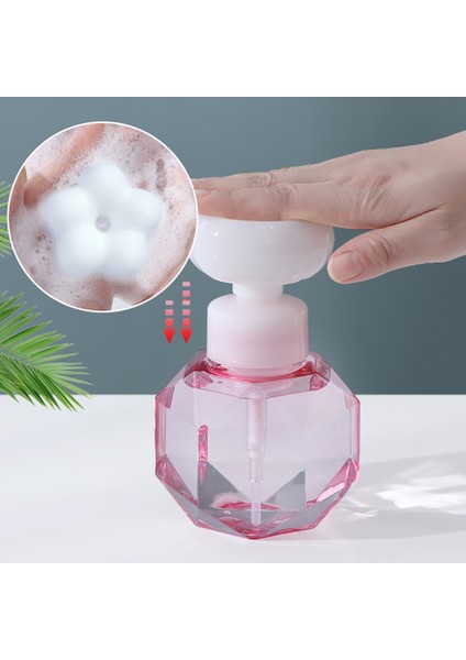 Yeşil Tarzı Çiçek Şekli Köpük Köpük Pompası Sabunluk Şişeleri Pompa Boş Duş Jeli El Pompası Doldurulabilir Sabun Şişeleri 300 ml (Yurt Dışından) indirimleri
