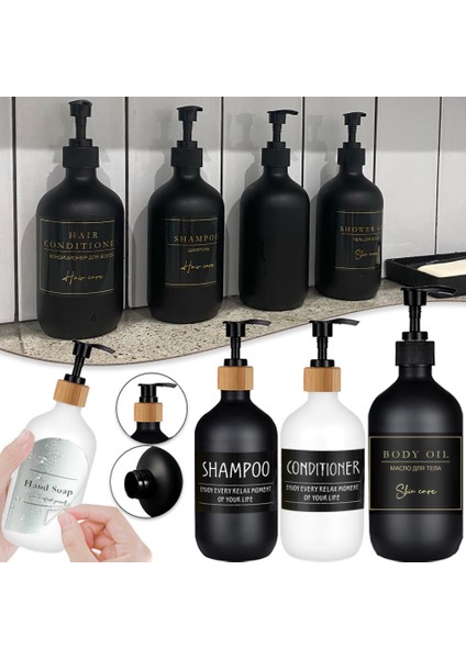 Fildişi Tarzı 500 ml Sabunluk Şişe Şampuan ve Duş Jeli Şişesi Doldurulabilir Büyük Kapasiteli Losyon Dispenseri Banyo Aksesuarları (Yurt Dışından) fiyatları