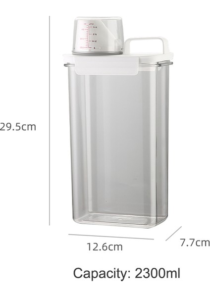 2300 ml Tarzı Metka Toz Çamaşır Deterjan Dispenseri Kedi Kuru Gıda Saklama Kabı Çok Amaçlı Plastik Tahıl Kavanoz Ölçmeli (Yurt Dışından)