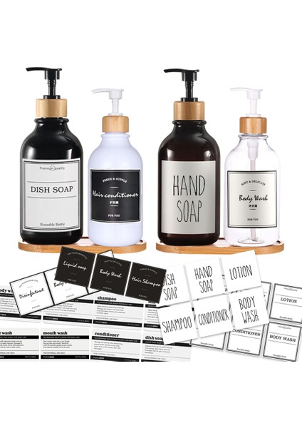 Erik Tarzı 500 ml ml Sabunluk Şişe Bambu Pompa Banyo Taşınabilir Sabun Şişesi Şampuan Duş Jeli Doldurulabilir Şişe Su Geçirmez Etiket (Yurt Dışından) fiyatları