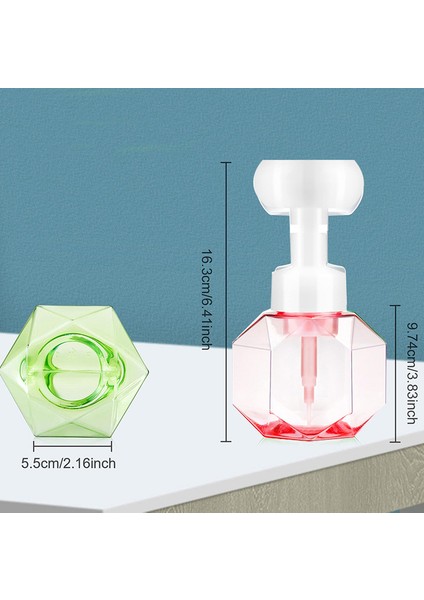 Pembe Tarzı Çiçek Sabunluk Köpük Pompa Şişesi Mutfak Plastik Doldurulabilir Kaplar Kozmetik Yüz Temizleyici Şampuan Duş 300 ml (Yurt Dışından)