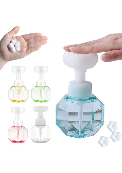 Pembe Tarzı Çiçek Sabunluk Köpük Pompa Şişesi Mutfak Plastik Doldurulabilir Kaplar Kozmetik Yüz Temizleyici Şampuan Duş 300 ml (Yurt Dışından) fiyatları