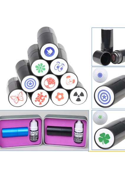 No.10 Stili Golf Topu Stamper Damga Marker Çeşitli Desenler Çabuk Kuruyan Dayanıklı Uzun Ömürlü Golf Aksesuarları (Yurt Dışından) fiyatları