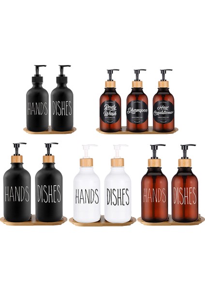 No.2 Tarzı Mutfak Bulaşık Sabunu Dispenseri Doldurulabilir Banyo Şampuanı Vücut Yıkama Boş Alt Şişeleme Siyah Tezgah Depolama Şişesi Etiketleri ile (Yurt Dışından) fiyatları