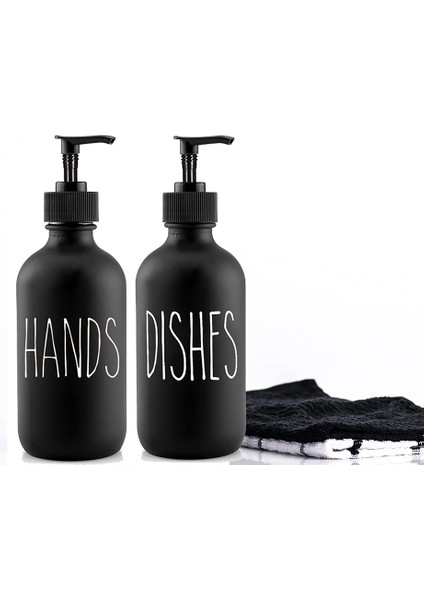 No.2 Tarzı Mutfak Bulaşık Sabunu Dispenseri Doldurulabilir Banyo Şampuanı Vücut Yıkama Boş Alt Şişeleme Siyah Tezgah Depolama Şişesi Etiketleri ile (Yurt Dışından) modelleri