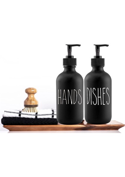 No.2 Tarzı Mutfak Bulaşık Sabunu Dispenseri Doldurulabilir Banyo Şampuanı Vücut Yıkama Boş Alt Şişeleme Siyah Tezgah Depolama Şişesi Etiketleri ile (Yurt Dışından) fırsatları